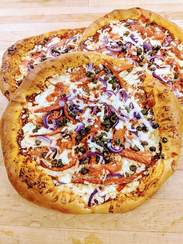 Pizza précuite congelé saumon fumé