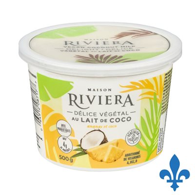 Délice végétal au lait de coco ananas et coco