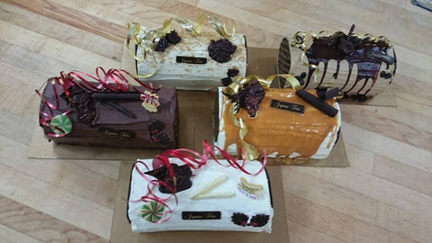 Bûche crème au beurre, pâte vanille: Noisette