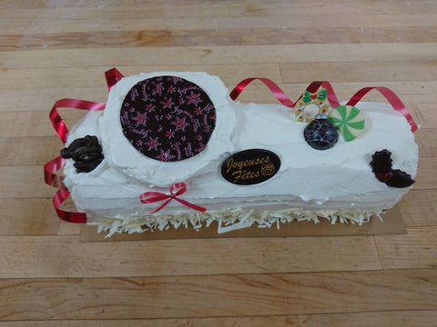 Bûche crème au beurre, pâte vanille: Vanille framboise