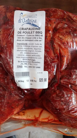 Crapaudine de poulet BBQ