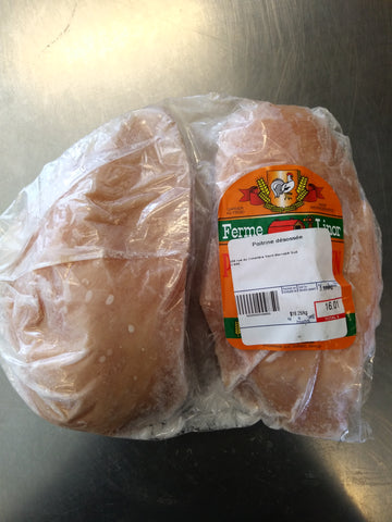 Poitrine de poulet de grain désossée sans peau