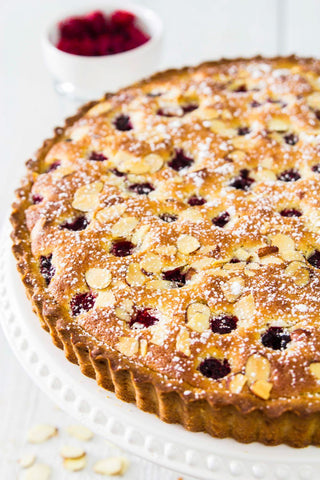 Tarte amandine et framboises
